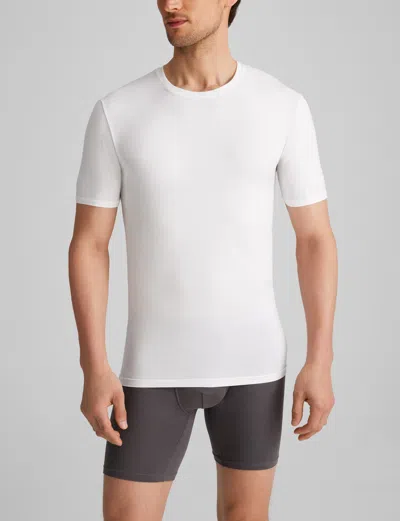 Tommy John Men's Cool Cotton Crew Neck Stay-tucked Undershirt In Black