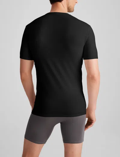 Tommy John Men's Cool Cotton Crew Neck Stay-tucked Undershirt In Black