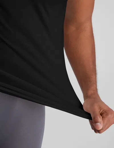 Tommy John Men's Cool Cotton High V-neck Stay-tucked Undershirt In Black