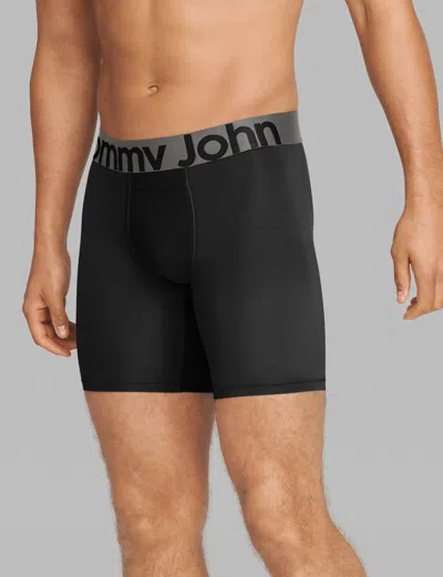Tommy John Men's 360 Sport Mid-length Boxer Brief 6" In Black