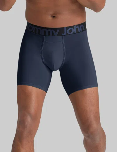 Tommy John Men's 360 Sport Mid-length Boxer Brief 6" In Black