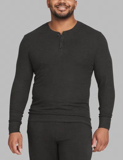 Tommy John Men's Downtime Henley Shirts In Black