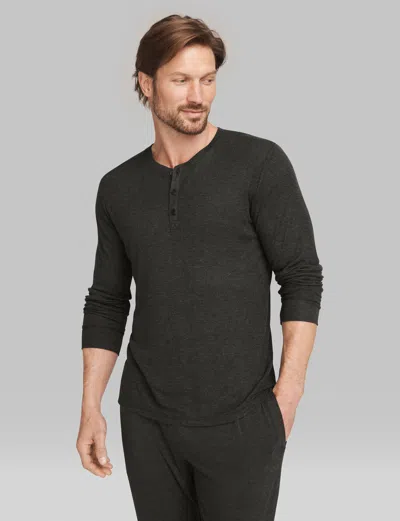 Tommy John Men's Downtime Henley Shirts In Black
