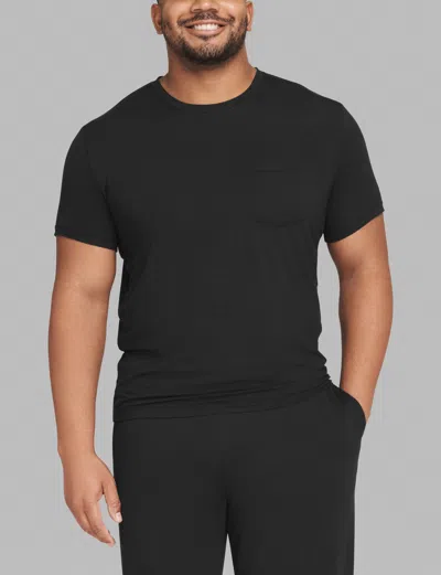 Tommy John Second Skin Sleep Pocket T-shirts In Black