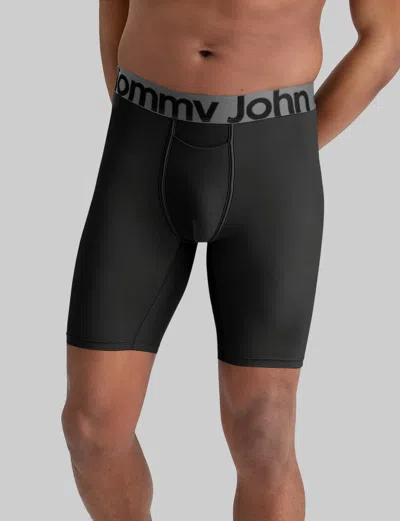 Tommy John Men's 360 Sport Boxer Brief 8" In Black