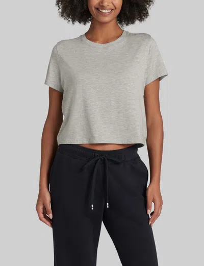Tommy John Women's Second Skin Not-too-cropped Crew Neck T-shirt In Black