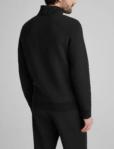 Tommy John Men's Quilted Quarter Zip In Black