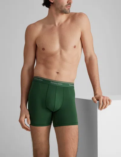 Tommy John Men's Ultra Soft Flex Trunk 4" Boxer Brief In Green