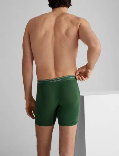 Tommy John Men's Ultra Soft Flex Trunk 4" Boxer Brief In Green