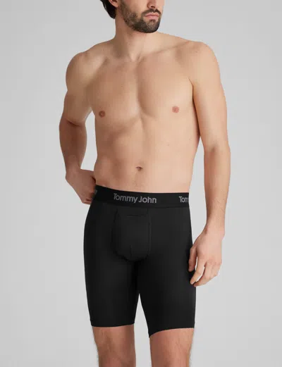 Tommy John Second Skin Luxe Rib 6-inch Boxer Briefs In Black