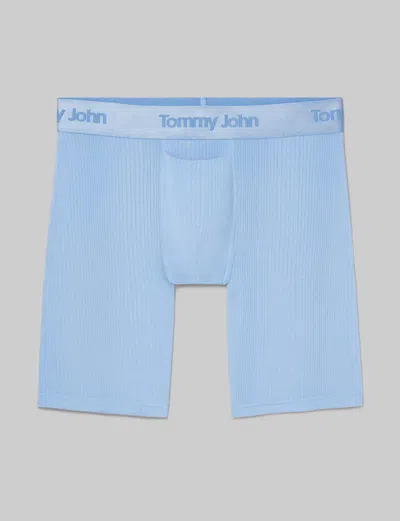 Tommy John Second Skin Luxe Rib 6-inch Boxer Briefs In Black