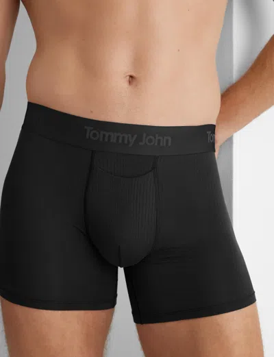Tommy John Men's Second Skin Luxe Rib Trunk 4" Boxer Brief In Brown