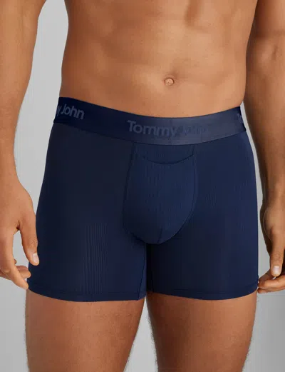 Tommy John Second Skin Luxe Rib 4-inch Boxer Briefs In Blue