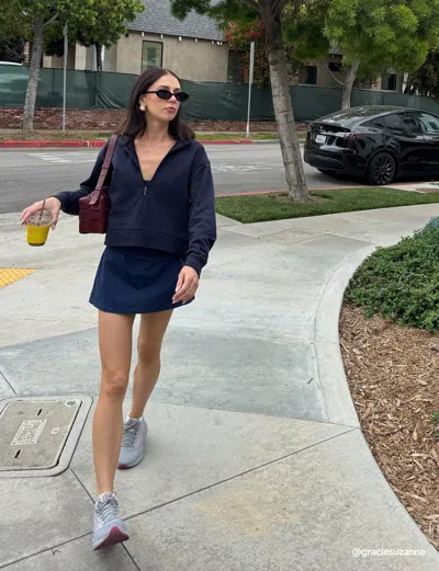 Tommy John Women's French Terry Half-zip Sweatshirt In Blue