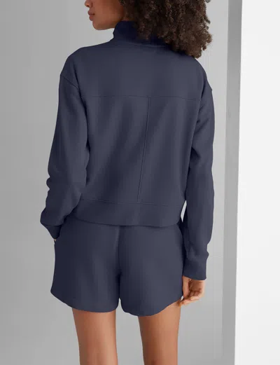 Tommy John Women's French Terry Half-zip Sweatshirt In Blue