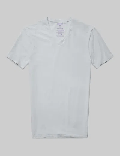 Tommy John Men's Cool Cotton High V-neck Stay-tucked Undershirt In White