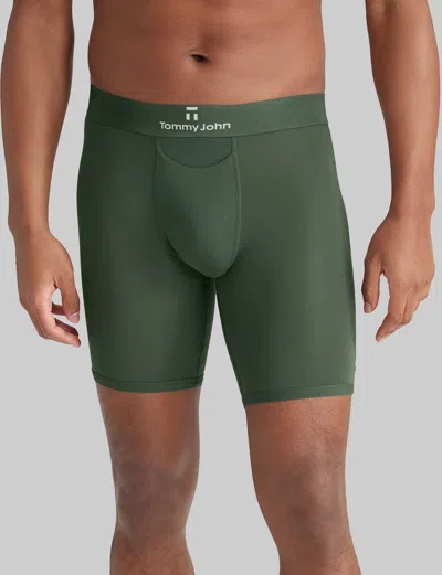 Tommy John Men's Second Skin Boxer Brief 8" In Green