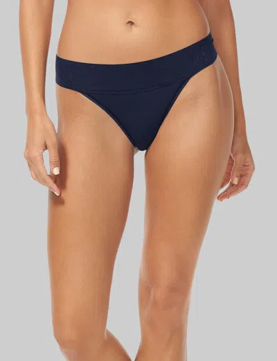 Tommy John Women's Cool Cotton Thong, Lace Waist In Brown