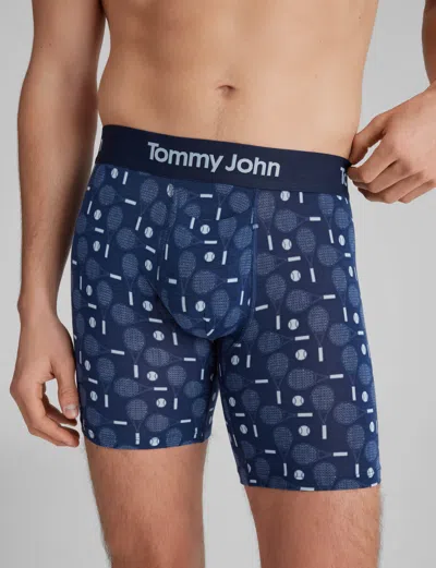 Tommy John Men's Second Skin Mid-length Boxer Brief 6" In Green