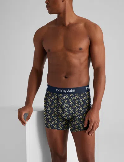 Tommy John Men's Second Skin Trunk 4" Boxer Brief In Blue