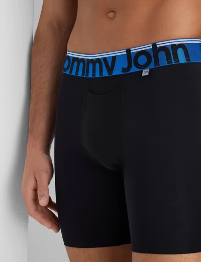 Tommy John Men's 360 Sport Boxer Brief 8" In Black