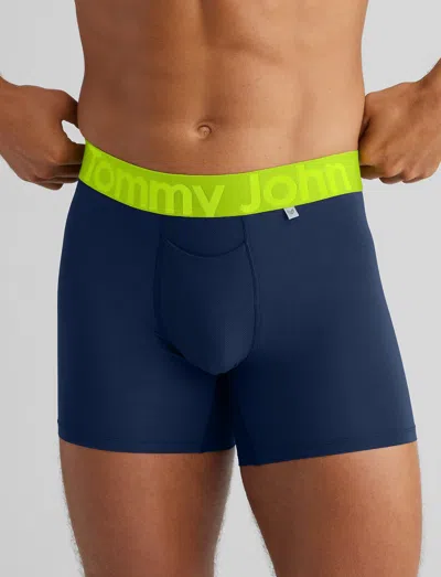 Tommy John Men's 360 Sport Trunk 4" Boxer Brief In Blue
