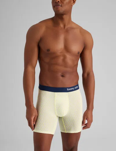Tommy John Men's Cool Cotton Mid-length Boxer Brief 6" In Multi