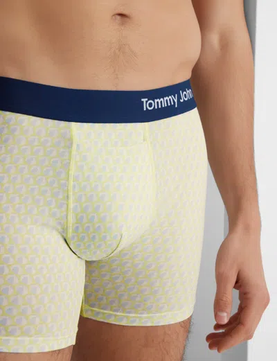 Tommy John Men's Cool Cotton Trunk 4" Boxer Brief In Black