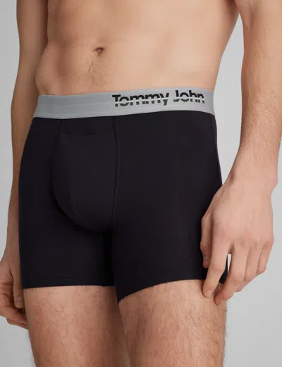 Tommy John Men's Cool Cotton Trunk 4" Boxer Brief In Blue