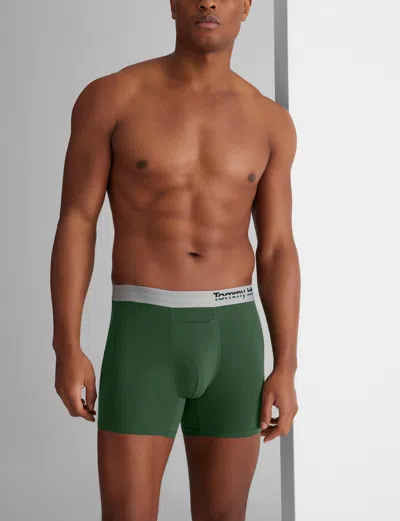 Tommy John Men's Cool Cotton Trunk 4" Boxer Brief In Blue