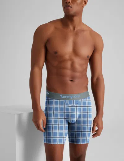 Tommy John Men's Second Skin Boxer Brief 8" In Blue