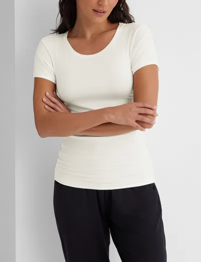 Tommy John Women's Micro Rib Cap Sleeve T-shirt In Black