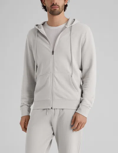 Tommy John Men's French Terry Full Zip Hoodie Shirts In Gray