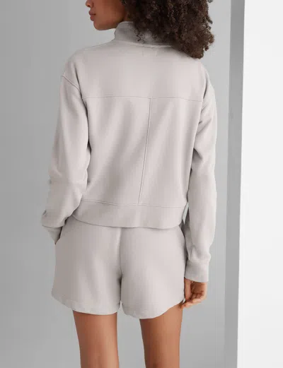 Tommy John Women's French Terry Half-zip Sweatshirt In Gray