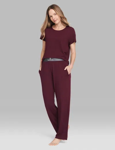 Tommy John Second Skin Sleep Pant In Burgundy