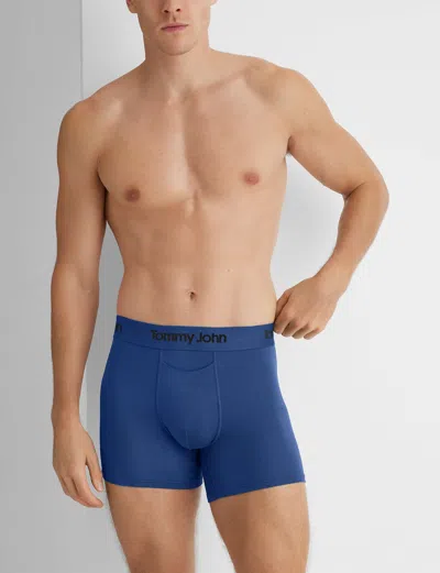 Tommy John Men's Second Skin Trunk 4" Boxer Brief In Blue
