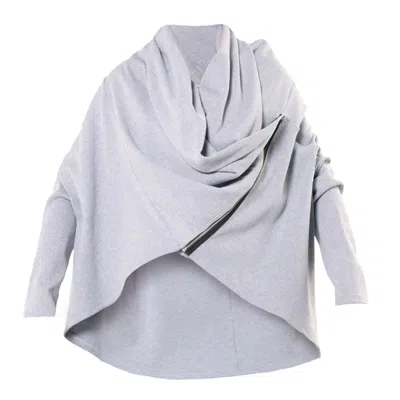 Metamorphoza Men's Grey Loose Cardigan With Side Zipper In Gray