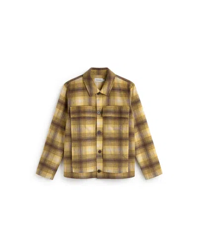 Thinking Mu Men's Yellow Checkered Wool Omar Overshirt In Multi