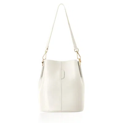 Betsy & Floss Women's Neutrals Lecco Leather Bucket Bag In Cream In Multi