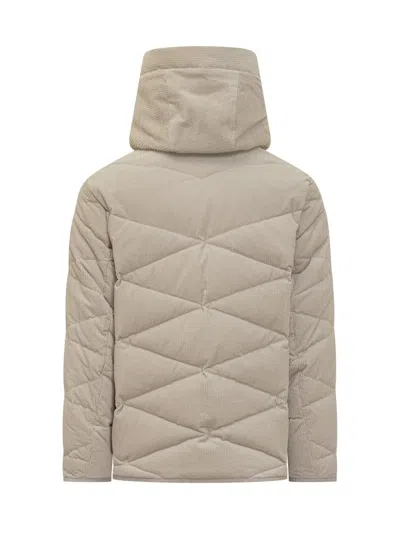 Duno Beige Corduroy Down Jacket In Neutral