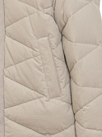 Duno Beige Corduroy Down Jacket In Neutral