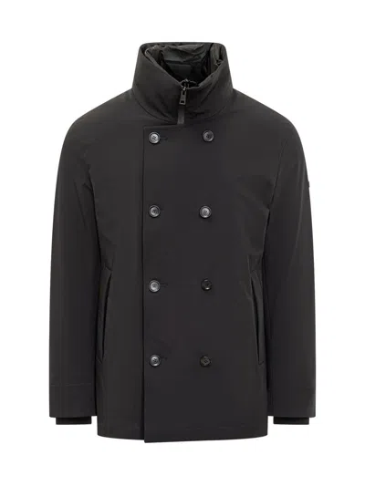 Duno Double-breasted Jacket Black Waterproof In Black