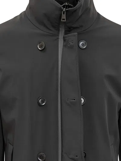 Duno Double-breasted Jacket Black Waterproof In Black