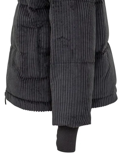 Duno Black Corduroy Down Jacket In Black