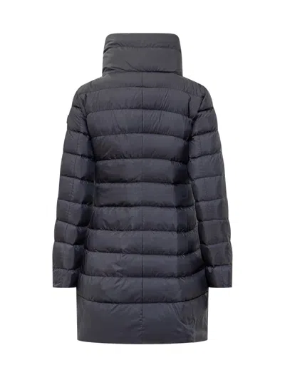 Peuterey Black Down Jacket With High Collar In Blue