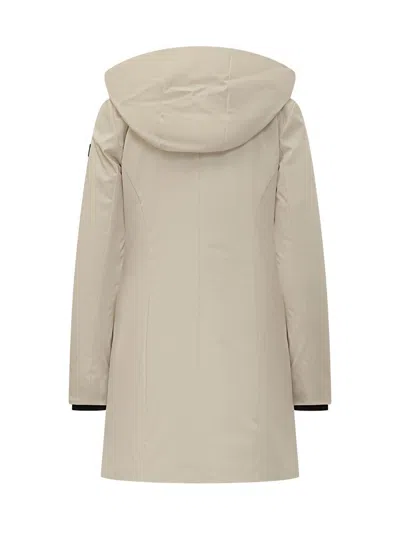Peuterey Beige Coat With Hood In White