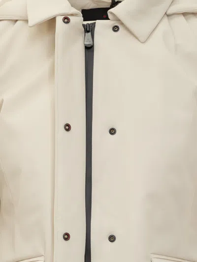 Peuterey Beige Coat With Hood In White