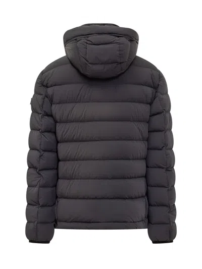 Peuterey Quilted Black Puffer Jacket With Hooded Design In Gray