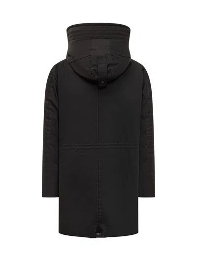 Peuterey Black Parka With Hood And Button Closure In Black