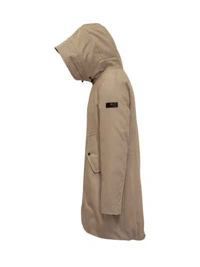 Peuterey Beige Coat With Technical Hood In Neutral